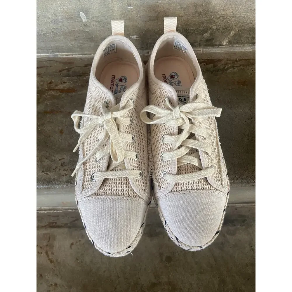 Bob’s by Skechers “Sesame Cute Height” natural platform lace up fashion sneaker